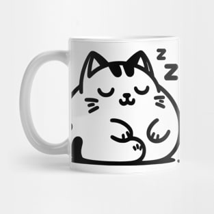 Cute cat sleeping line art Mug